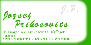 jozsef prikosovits business card